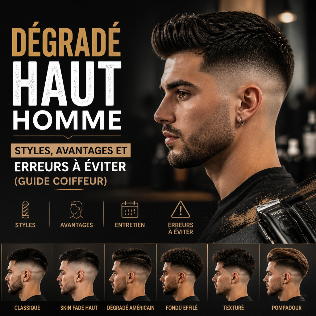 Dégradé haut homme : styles, avantages et erreurs à éviter (guide coiffeur) + (banner)