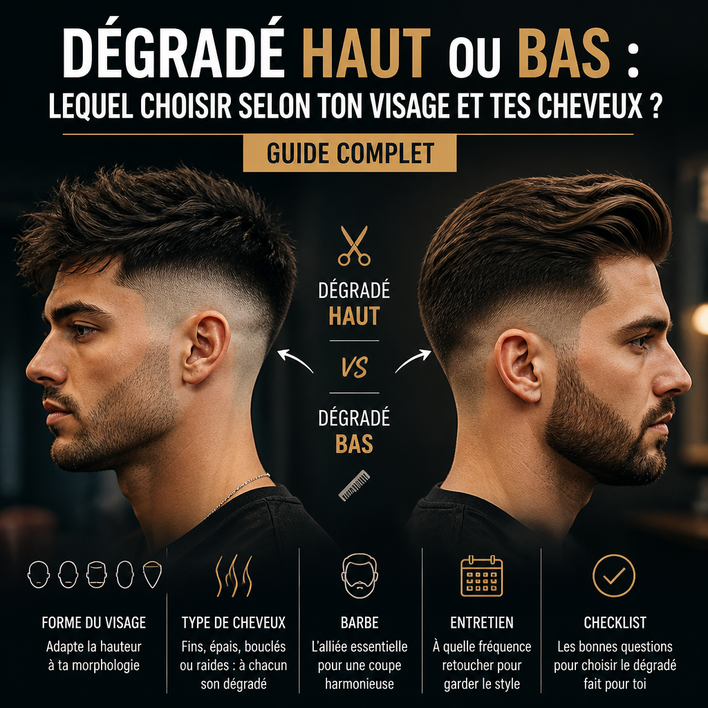 Dégradé haut ou bas : lequel choisir selon ton visage et tes cheveux ? Guide complet + (banner)