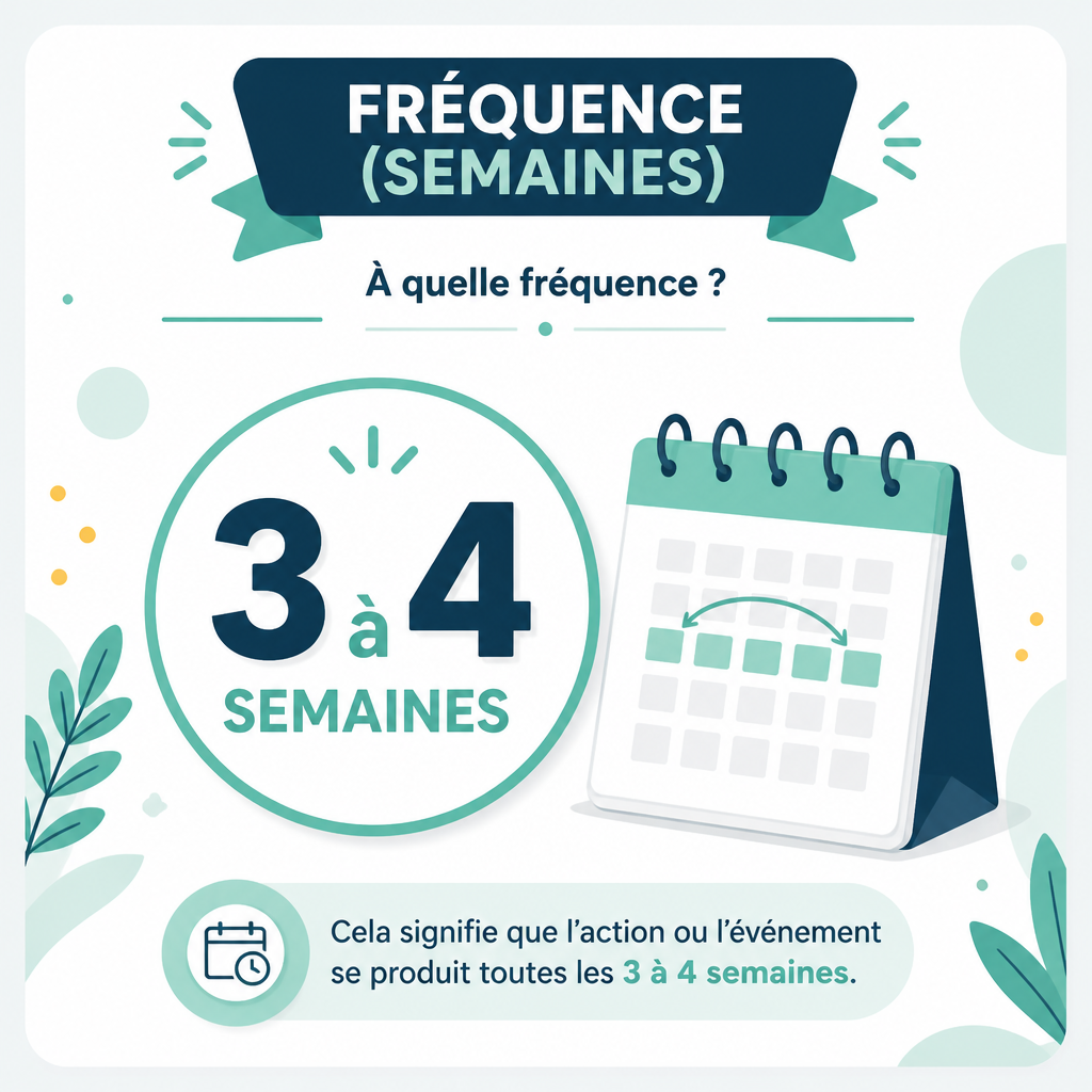Fréquence d’entretien recommandée (repousse du dégradé)