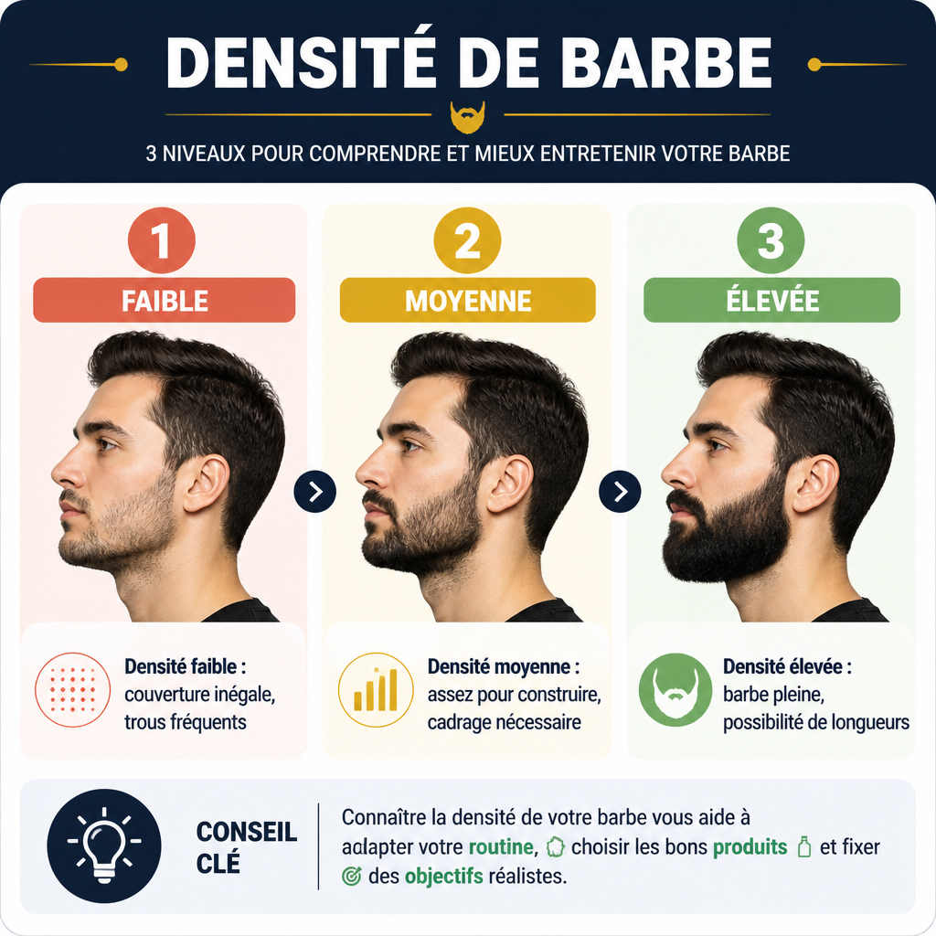 Niveaux de densité de barbe et description