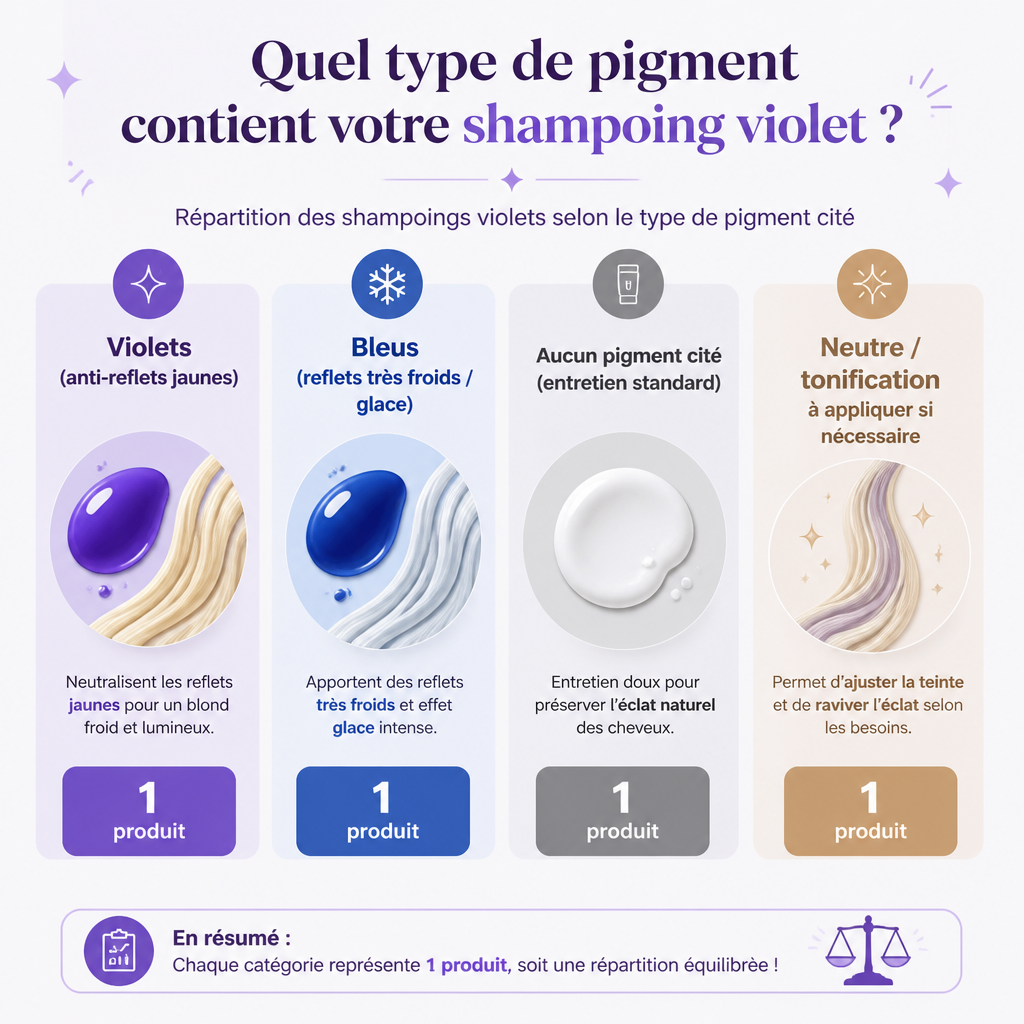 Pigments utilisés selon l'objectif de neutralisation