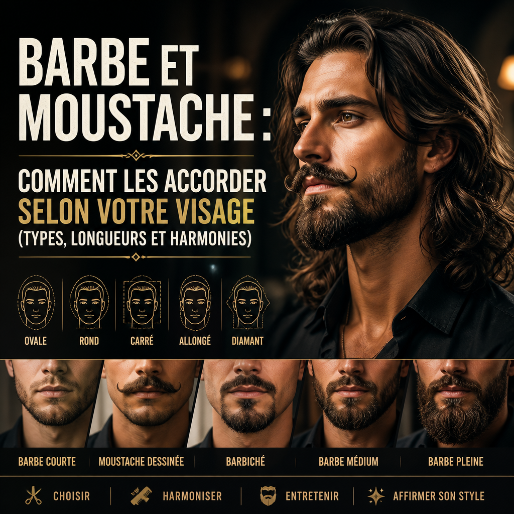 Barbe et moustache : comment les accorder selon votre visage (types, longueurs et harmonies) + (banner)