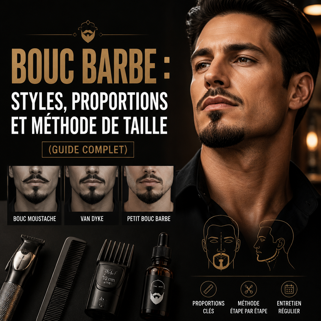 Bouc barbe : styles, proportions et méthode de taille (guide complet) + (banner)