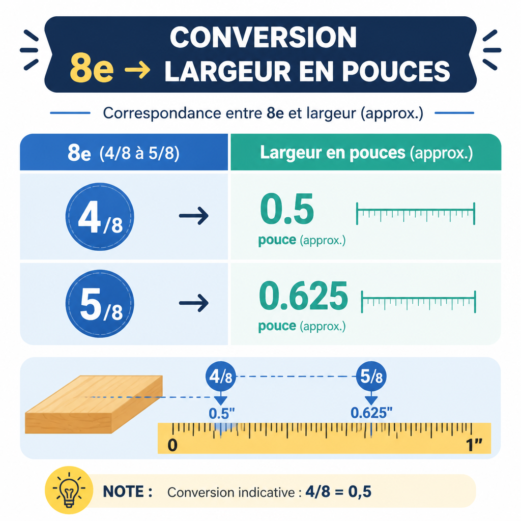 Largeur de lame typique pour shavette / apprentissage (segments 4/8 à 5/8)