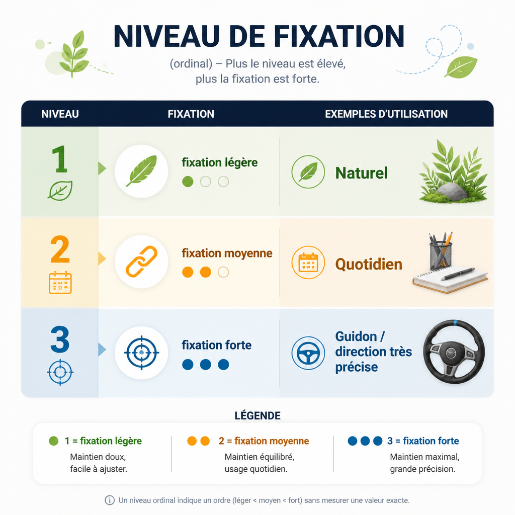 Niveaux de fixation selon le rendu recherché