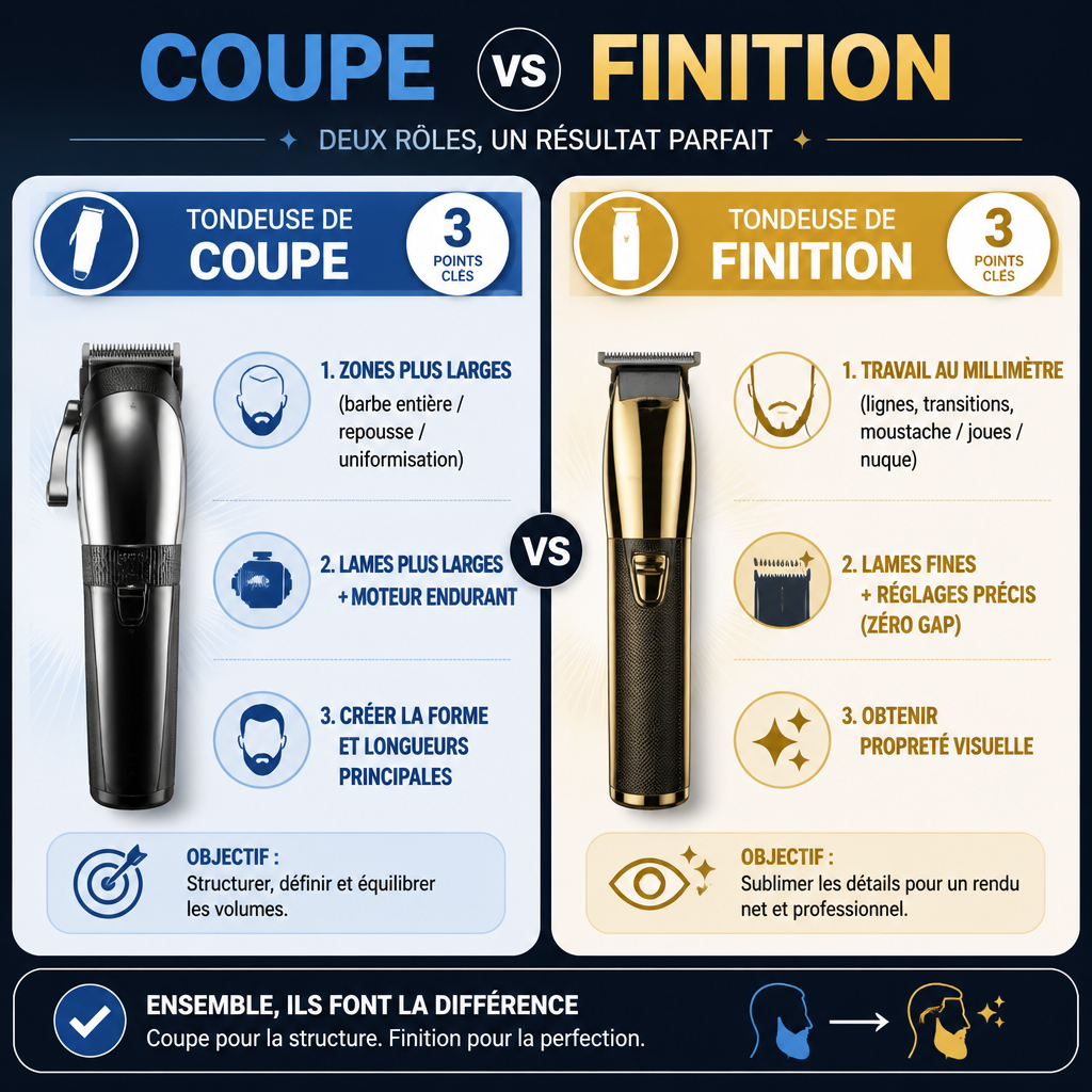 Points clés mentionnés pour la coupe vs la finition (nombre d’éléments)